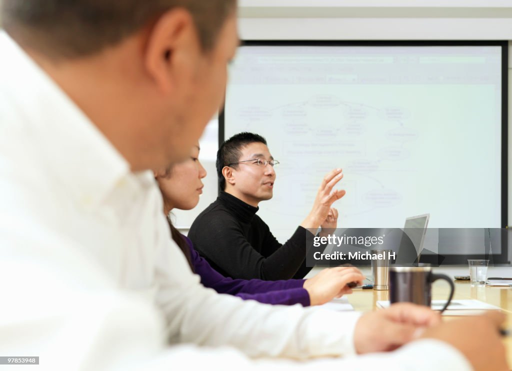 Man talking at the meeting