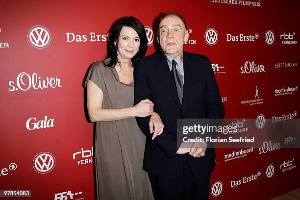 The new presidents of the German Film Academy, actress Iris Berben and actor Bruno Ganz attend the 'Deutscher Filmpreis 2010' press conference at the...