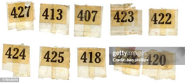 old numbers - vintage label stock pictures, royalty-free photos & images