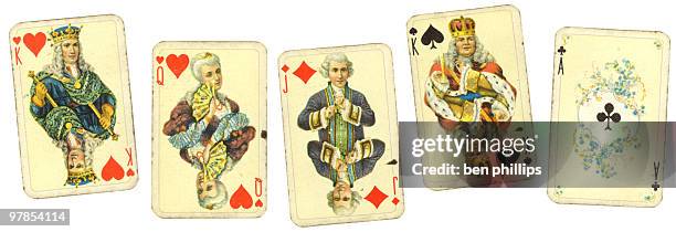 vintage karten - diamonds playing card stock-fotos und bilder