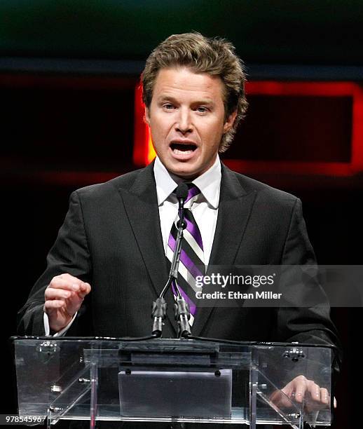 Radio and television personality Billy Bush hosts the ShoWest awards ceremony at the Paris Las Vegas during ShoWest, the official convention of the...