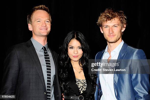 Actor Neil Patrick Harris, actress Vanessa Hudgens and actor Alex Pettyfer arrive at the CBS Films presentation to promote their upcoming movie...