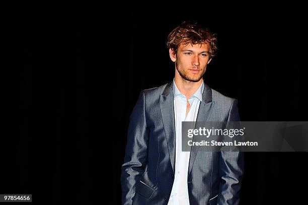 Actor Alex Pettyfer arrives at the CBS Films presentation to promote his upcoming movie 'Beastly' at Paris Las Vegas during ShoWest, the official...