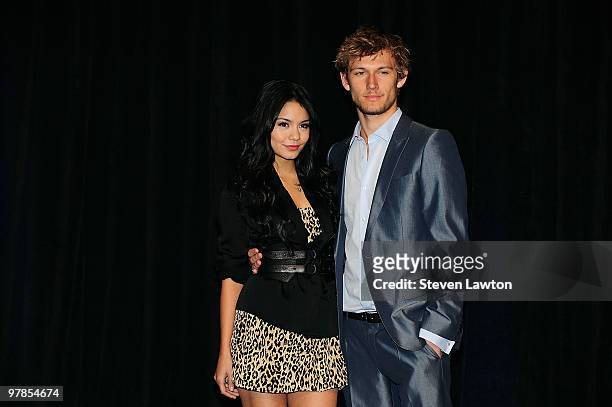 Actress Vanessa Hudgens and actor Alex Pettyfer arrive at the CBS Films presentation to promote their upcoming movie 'Beastly' at Paris Las Vegas...