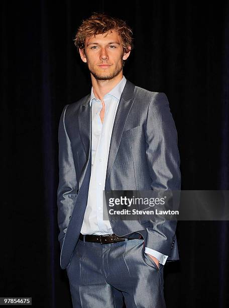 Actor Alex Pettyfer arrives at the CBS Films presentation to promote his upcoming movie 'Beastly' at Paris Las Vegas during ShoWest, the official...