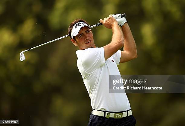 Nick Dougherty of England plays into the 10th green during the second round of the Hassan II Golf Trophy at Royal Golf Dar Es Salam on March 19, 2010...