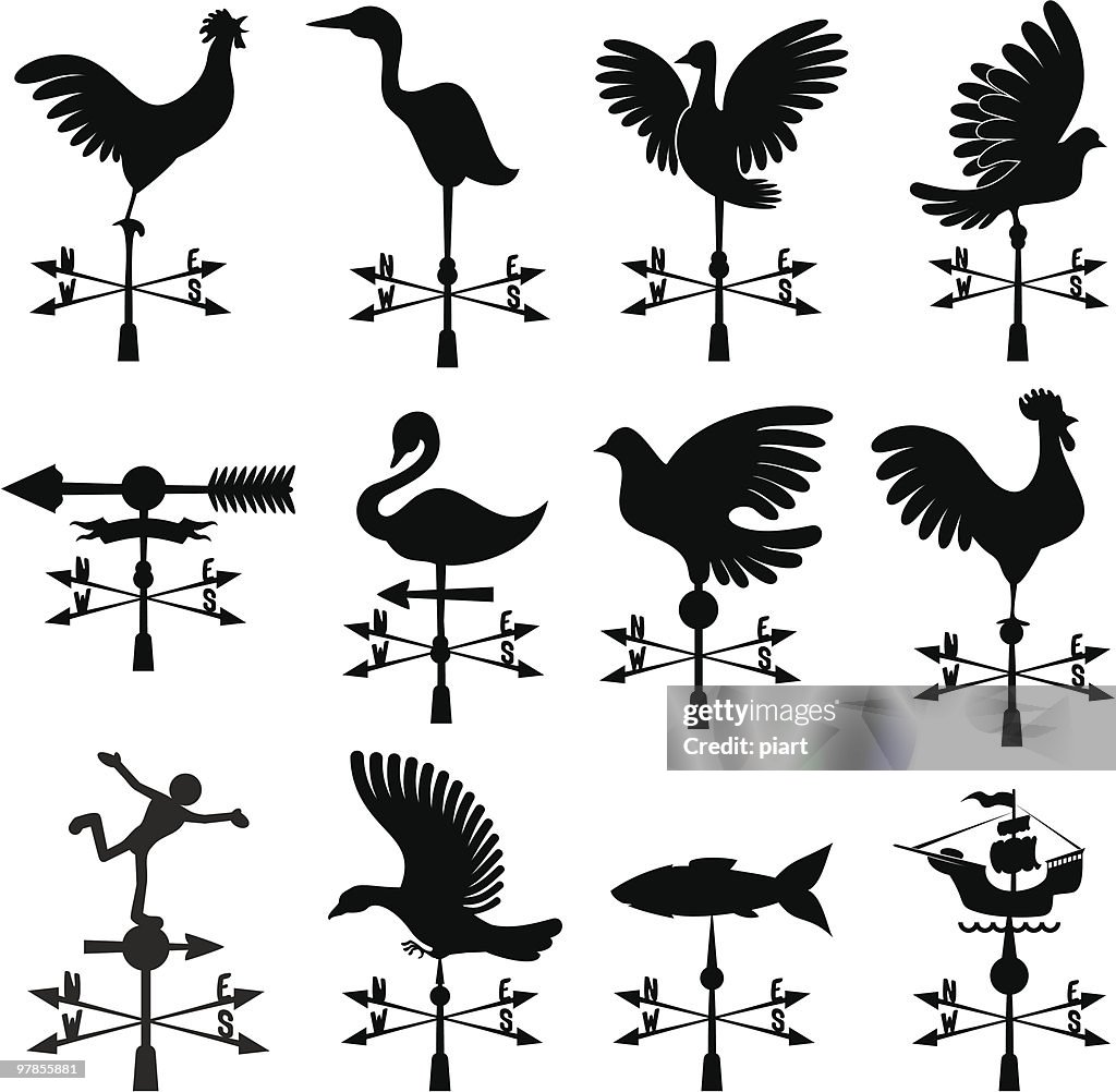 Weather Vane Pattern Weather Vanes High-Res Vector Graphic - Getty Images