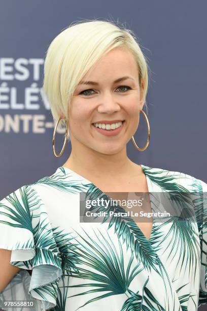 Emmanuelle Berne of the show "Dance Avec les Stars" attends a photocall during the 58th Monte Carlo TV Festival on June 19, 2018 in Monte-Carlo,...