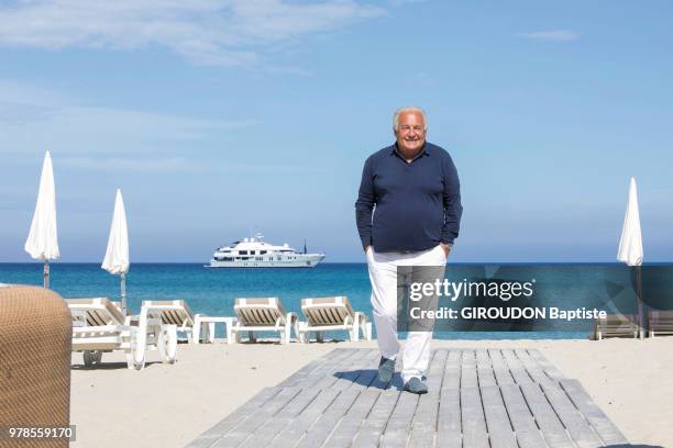 Khaled Khoudhair, private beach operator Nioulargo since 1984 is photographed for Paris Match on May 24, 2018 in Ramatuelle, France.