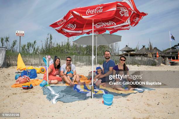 German families are photographed for Paris Match on May 24, 2018 in Ramatuelle, France.