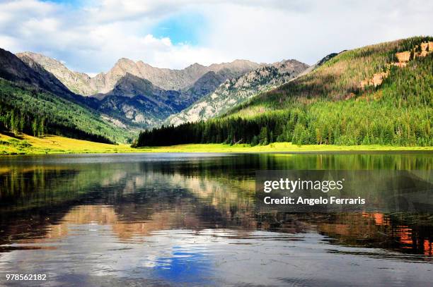 vail, colorado, piney lake - piney lake stock pictures, royalty-free photos & images
