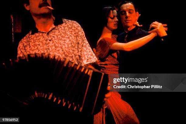Tango dancers in cafe in Buenos Aires, Argentina.