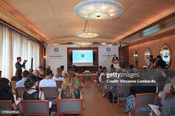 Javad Sedghamiz attends the Persian Idea press conference on June 19, 2018 in Milan, Italy.