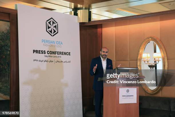Javad Sedghamiz attends the Persian Idea press conference on June 19, 2018 in Milan, Italy.