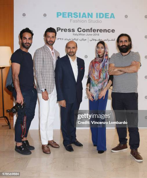 Javad Sedghamiz and guests attend the Persian Idea press conference on June 19, 2018 in Milan, Italy.