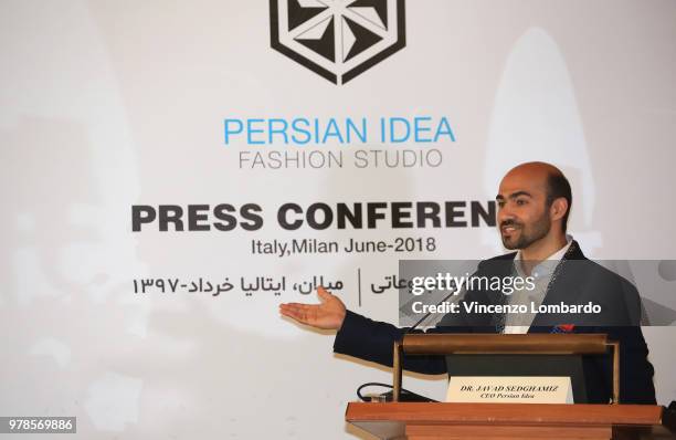 Javad Sedghamiz attends the Persian Idea press conference on June 19, 2018 in Milan, Italy.