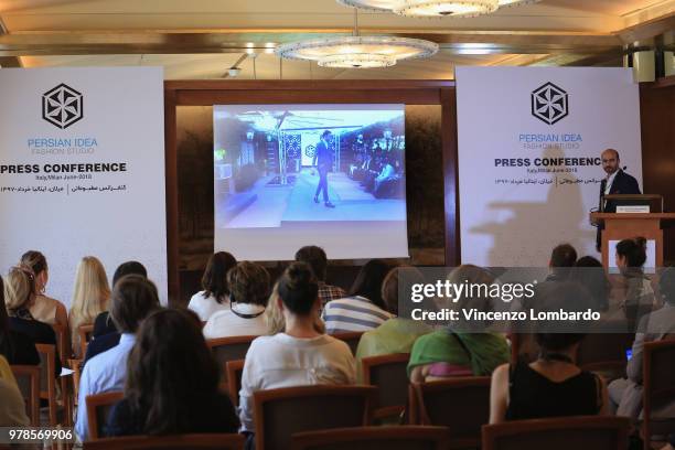 Javad Sedghamiz attends the Persian Idea press conference on June 19, 2018 in Milan, Italy.