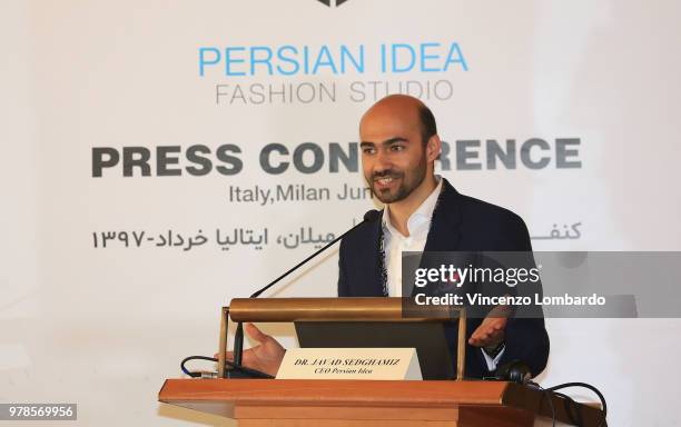 Javad Sedghamiz attends the Persian Idea press conference on June 19, 2018 in Milan, Italy.