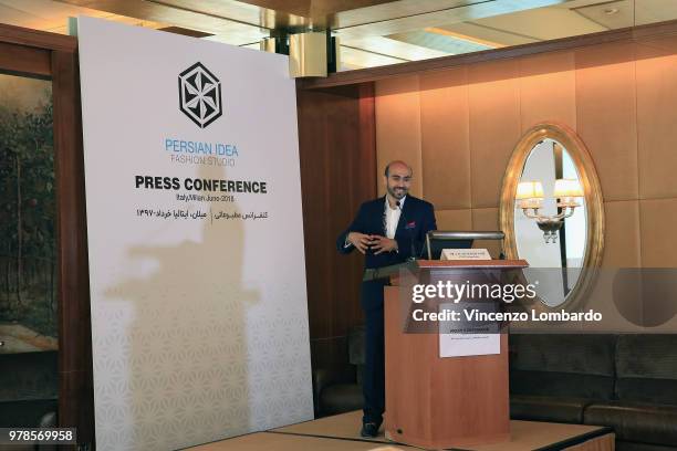 Javad Sedghamiz attends the Persian Idea press conference on June 19, 2018 in Milan, Italy.