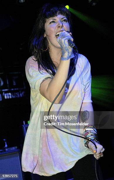 Alexis Krauss of Sleigh Bells performs as part of the NPR Day Party at The Parish at SXSW 2010 on March 18, 2010 in Austin, Texas.