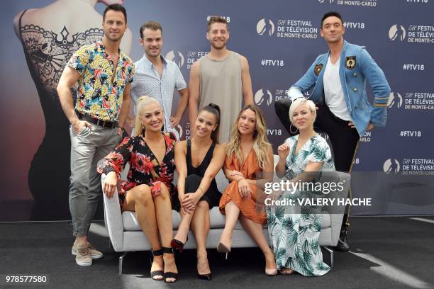 Katrina Patchett, Denista Ikonomova, Emmanuelle Berne and Jade Geropp, Second row : Christian Millette, Guillaume Foucault, Yann Alrick Mortreuil,...