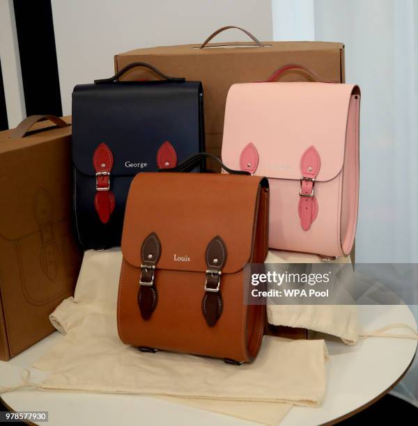 The handmade gifts for the three children of Prince William, The Duke Of Cambridge are displayed during a visit to the 2018 International Business...