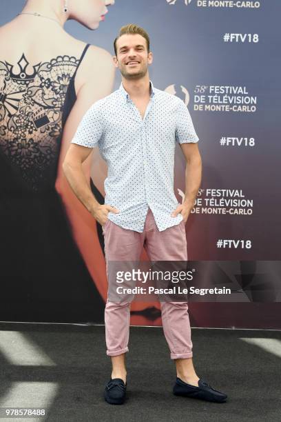 Guillaume Foucault of the show "Dance Avec les Stars" attends a photocall during the 58th Monte Carlo TV Festival on June 19, 2018 in Monte-Carlo,...