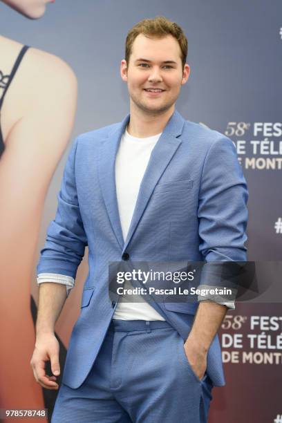 Justin Prentice of the serie "13 Reasons Why" attends a photocall during the 58th Monte Carlo TV Festival on June 19, 2018 in Monte-Carlo, Monaco.