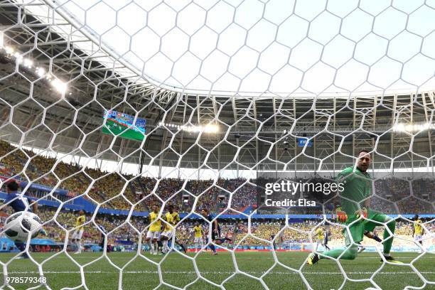 David Ospina of Colombia looks dejected after conceding a penalty taken by Shinji Kagawa of Japan during the 2018 FIFA World Cup Russia group F match...