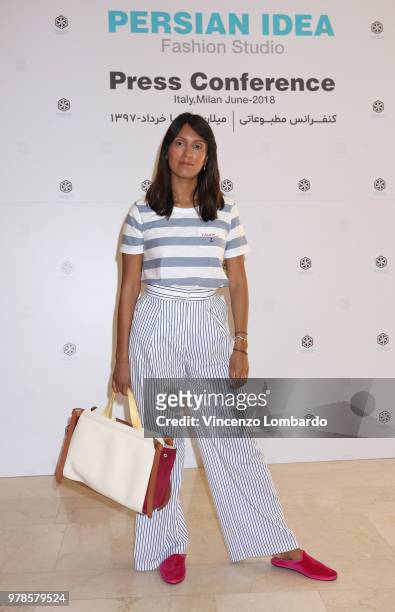 Tarcila Bassi attends the Persian Idea press conference on June 19, 2018 in Milan, Italy.