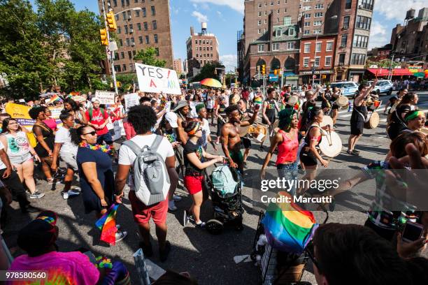 new york city gay pride - new york city pride 2017 pridefest stock-fotos und bilder