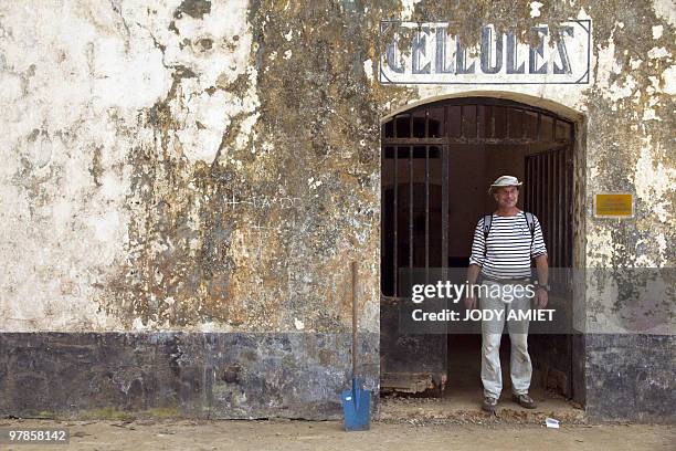 Scientist of the Terre-Ocean mission, French geologist Eric Gilli leaves the penitentiary known in France as the bagne de Cayenne on the Royal...