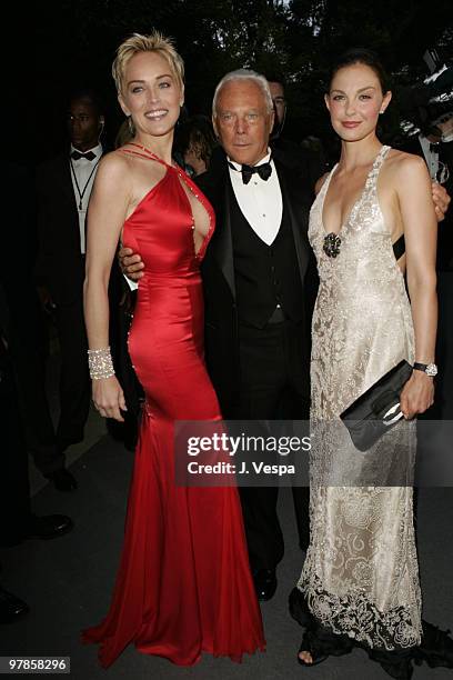 Sharon Stone, Giorgio Armani and Ashley Judd