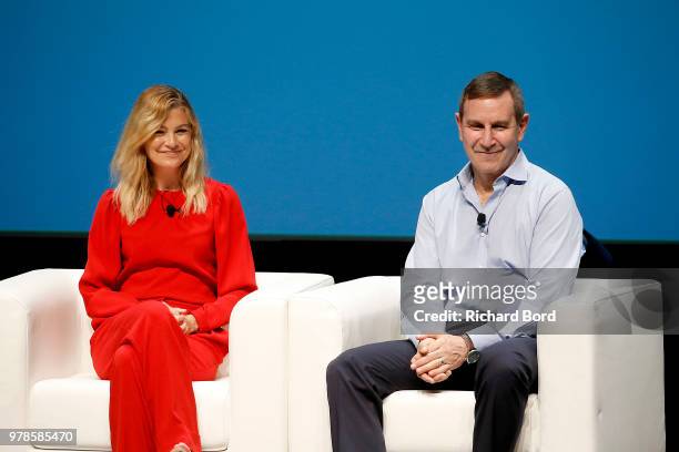Ellen Pompeo and Richard Edelman speak onstage during the Edelman session at the Cannes Lions Festival 2018 on June 19, 2018 in Cannes, France.