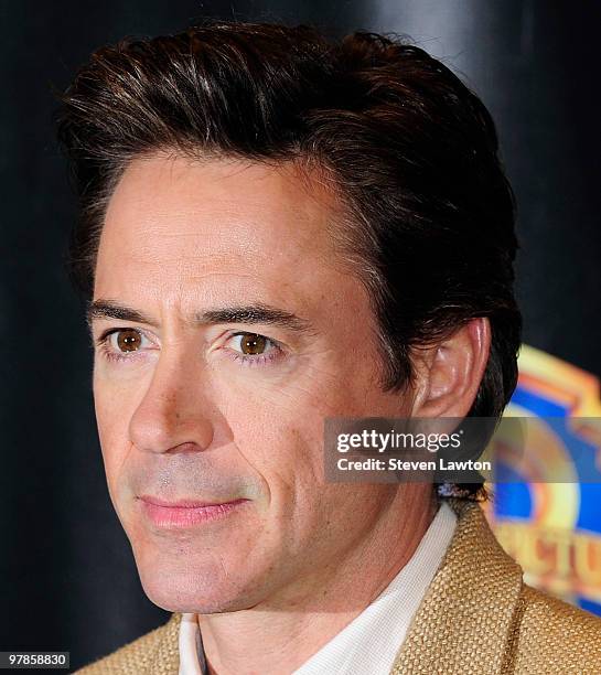 Actor Robert Downey Jr. Arrives at the Warner Bros. Pictures presentation to promote his upcoming film 'Due Date' at Paris Las Vegas during ShoWest,...