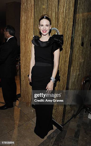 Actress January Jones attends the AMC Golden Globes Viewing Party at The Beverly Hilton Hotel on January 17, 2010 in Beverly Hills, California.