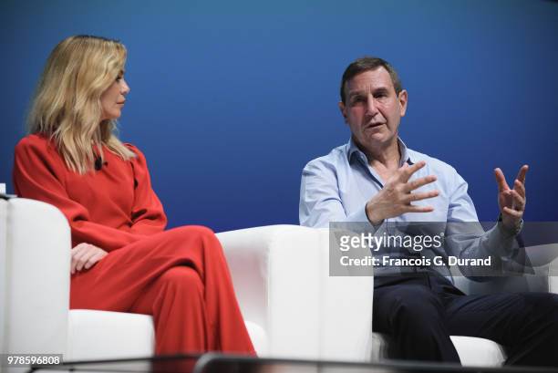 Ellen Pompeo and Richard Edelman speak onstage during the Edelman session at the Cannes Lions Festival 2018 on June 19, 2018 in Cannes, France.