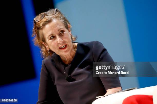 Kirsty Wark speaks onstage during the Edelman session at the Cannes Lions Festival 2018 on June 19, 2018 in Cannes, France.