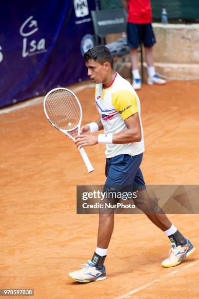 Thiago Monteiro during match between Thiago Monteiro and Hernan Casanova during day 4 at the Internazionali di Tennis Città dell'Aquila in L'Aquila,...