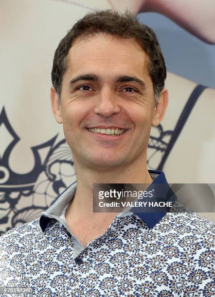 Spanish actor Pedro Alonso poses on June 19, 2018 during a photocall for the TV show "La Casa de Papel" as part of the 58nd Monte-Carlo Television...