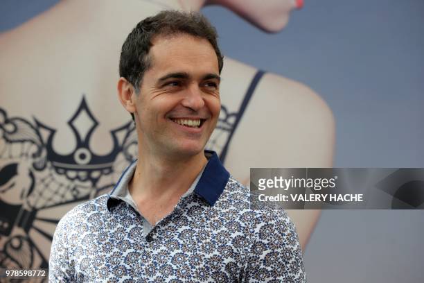 Spanish actor Pedro Alonso poses on June 19, 2018 during a photocall for the TV show "La Casa de Papel" as part of the 58nd Monte-Carlo Television...