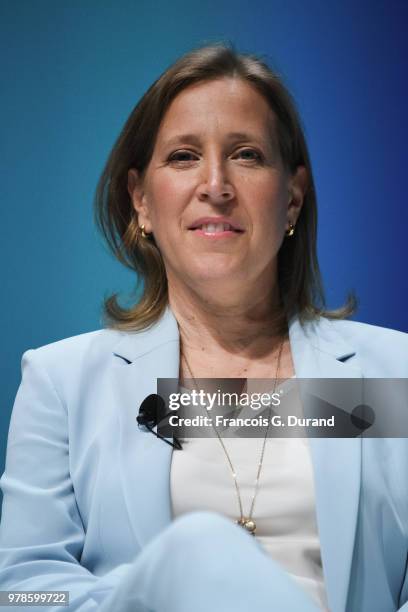 Youtube Susan Wojcicki speaks during the 'What Matters Next' session during the Cannes Lions Festival 2018 on June 19, 2018 in Cannes, France.