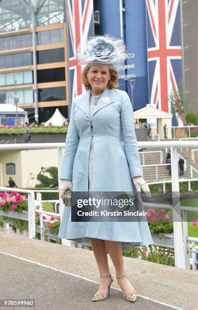 Emma Manners, Duchess of Rutland attends day 1 of Royal Ascot at Ascot Racecourse on June 19, 2018 in Ascot, England.