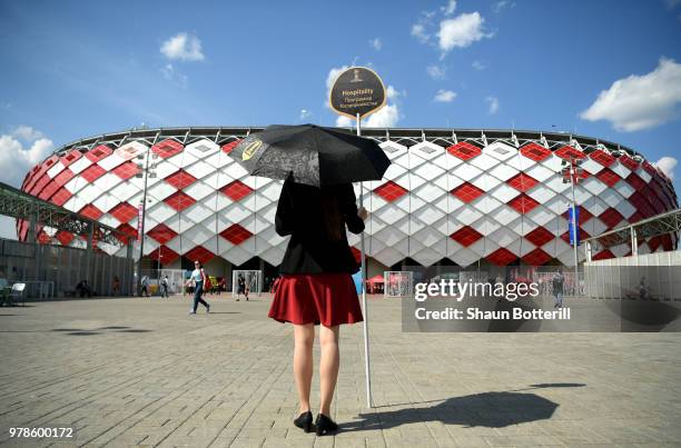 General view outside the stadium during the 2018 FIFA World Cup Russia group H match between Poland and Senegal at Spartak Stadium on June 19, 2018...
