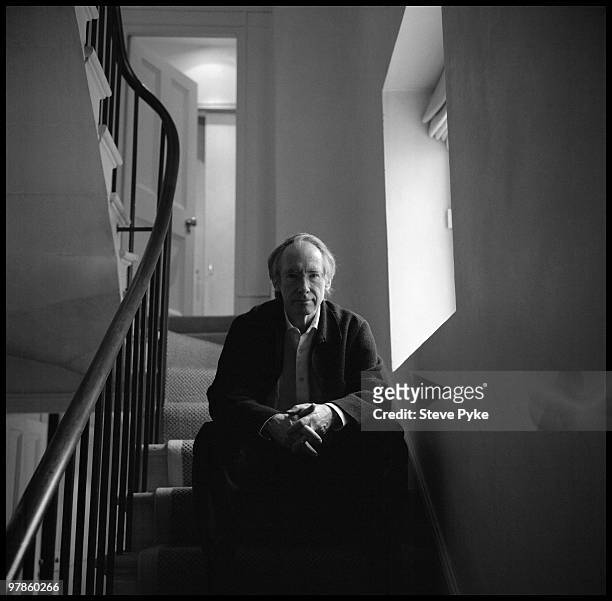 Author Ian McEwan poses for a portrait session on December 19 London, GBR.