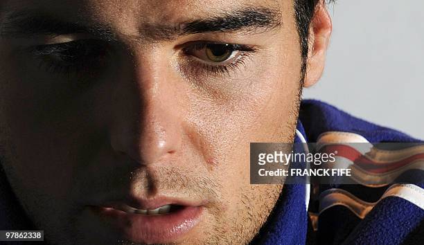 France national football team's midfielder Yoann Gourcuff attends a press conference on November 10, 2009 in Clairefontaine, southern Paris, ahead of...