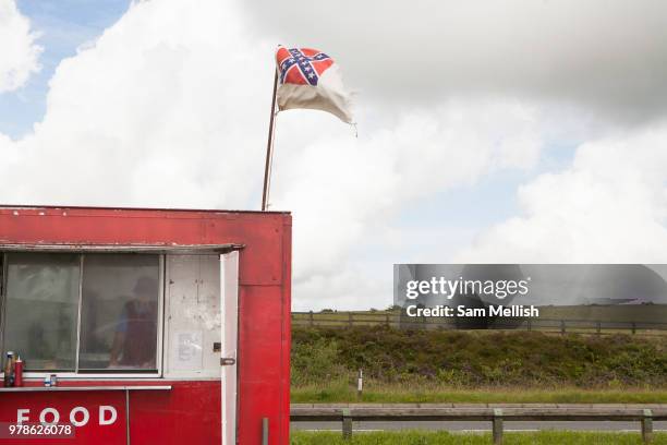 Red burger van, parked at Bodmin Moor layby along the A30, on the 23rd June 2008 in Bodmin in the United Kingdom.