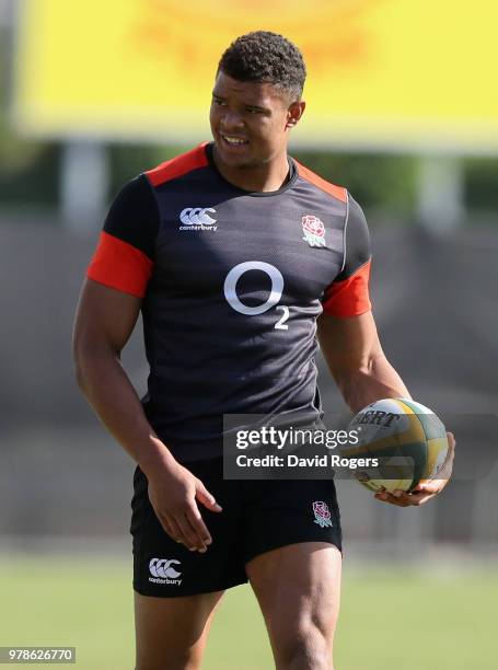 Nathan Earle looks on during the England training session held at Kings Park on June 19, 2018 in Durban, South Africa.