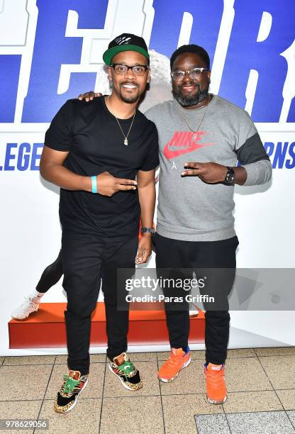 Actors LaVar Walker and Lil Rel Howery attend "Uncle Drew" Atlanta Screening at Regal Atlantic Station on June 18, 2018 in Atlanta, Georgia.