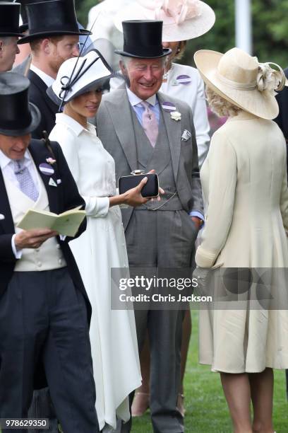 Prince Harry, Duke of Sussex, Prince Charles, Prince of Wales, Meghan, Duchess of Sussex and Camilla, Duchess of Cornwall attend Royal Ascot Day 1 at...